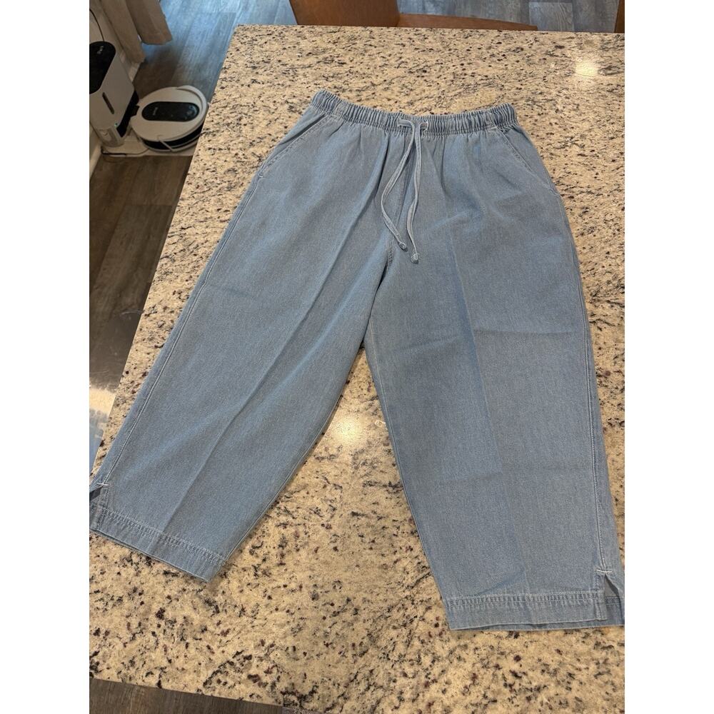 Erika & Co Women’s Light Wash Pull On Denim Pants Elastic Waist Large - Picture 3 of 8